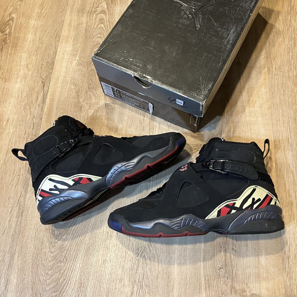 Air Jordan 8 Retro GS Playoff 2013 Size 7Y Black White Varsity Red 305368-061 OG